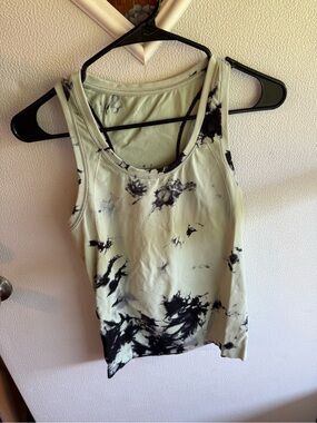 Sweaty Betty Athlete Seamless Racerback Tank Top Mint Green Black Tie Dye